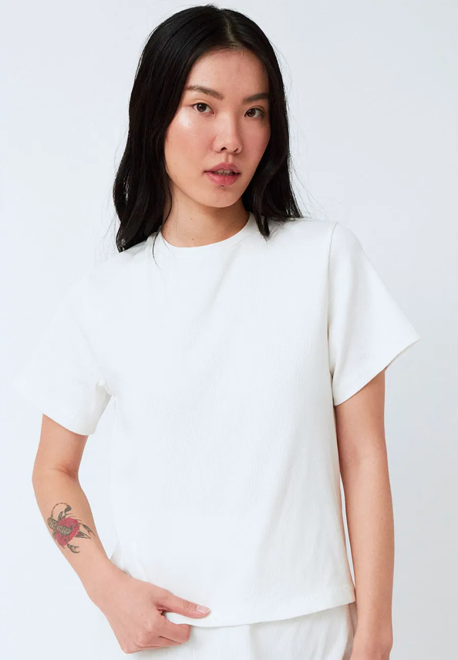 Sale Tee-shirt Femme Blanc - En Matières Ecologiques Femme Tops